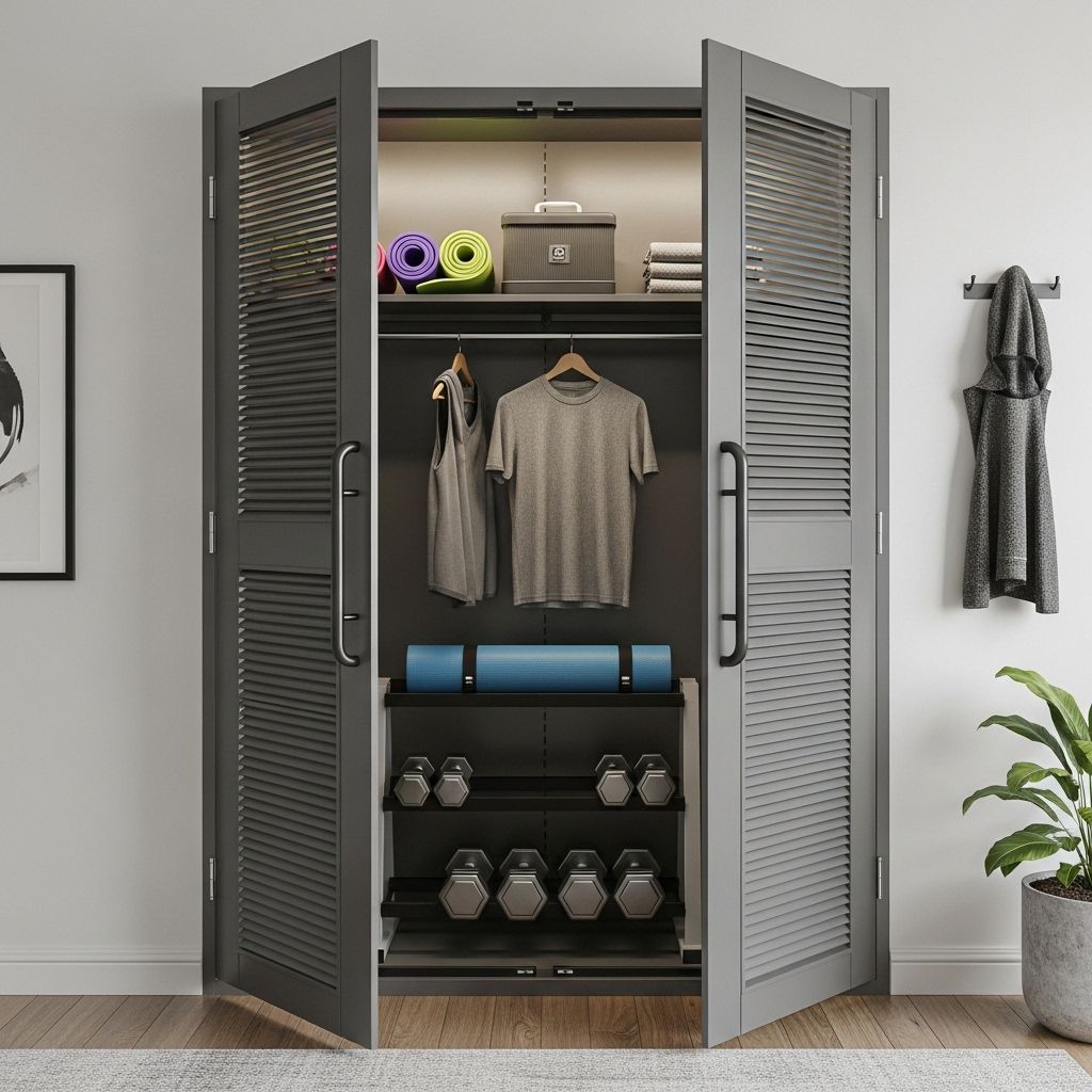Double swing doors for walk-in wardrobe and storage