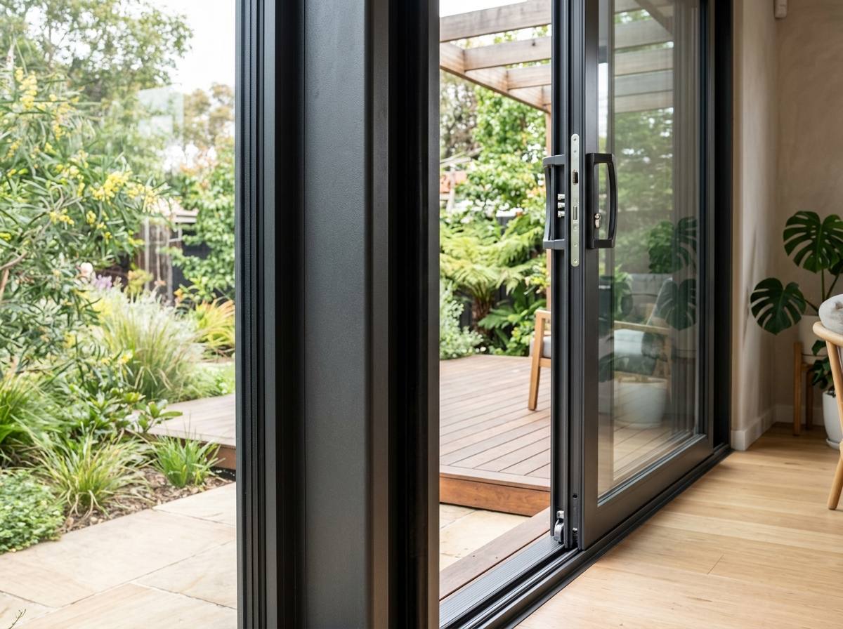 2-panel sliding door — one sliding, one fixed